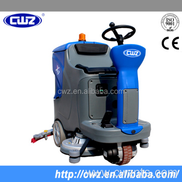 Ride on floor tile cleaning machine dual brush